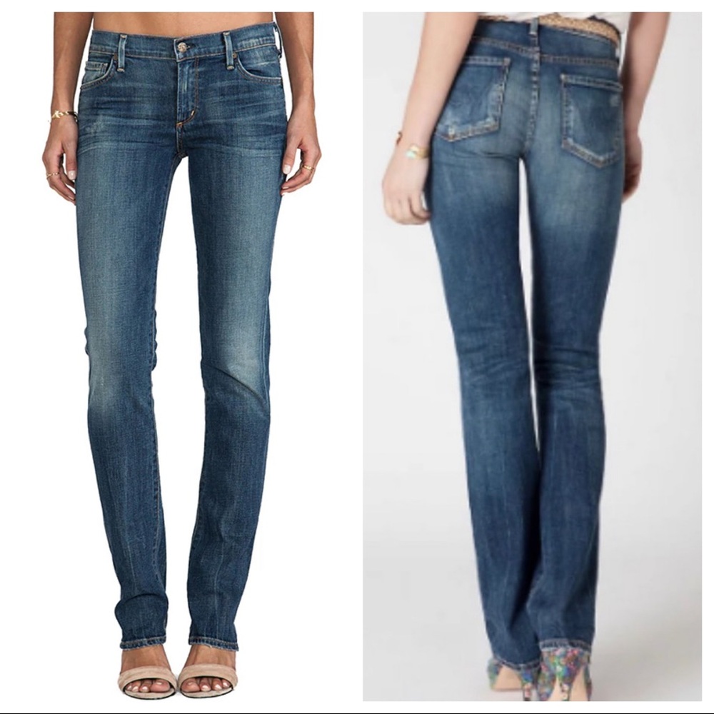 Citizens of Humanity Ava Low Rise Straight Leg Jeans Medium Dark Blue Wash 29